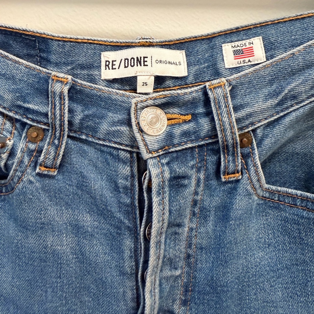 RE/DONE Originals Comfort Stretch High Rise Stove Pipe Jeans – Size 25 - Picture 3 of 6